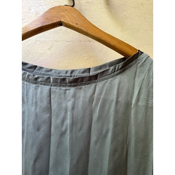 Uma Raquel Davidowicz Satin silver pewter pleated boatneck oversized tunic Small - Picture 9 of 14